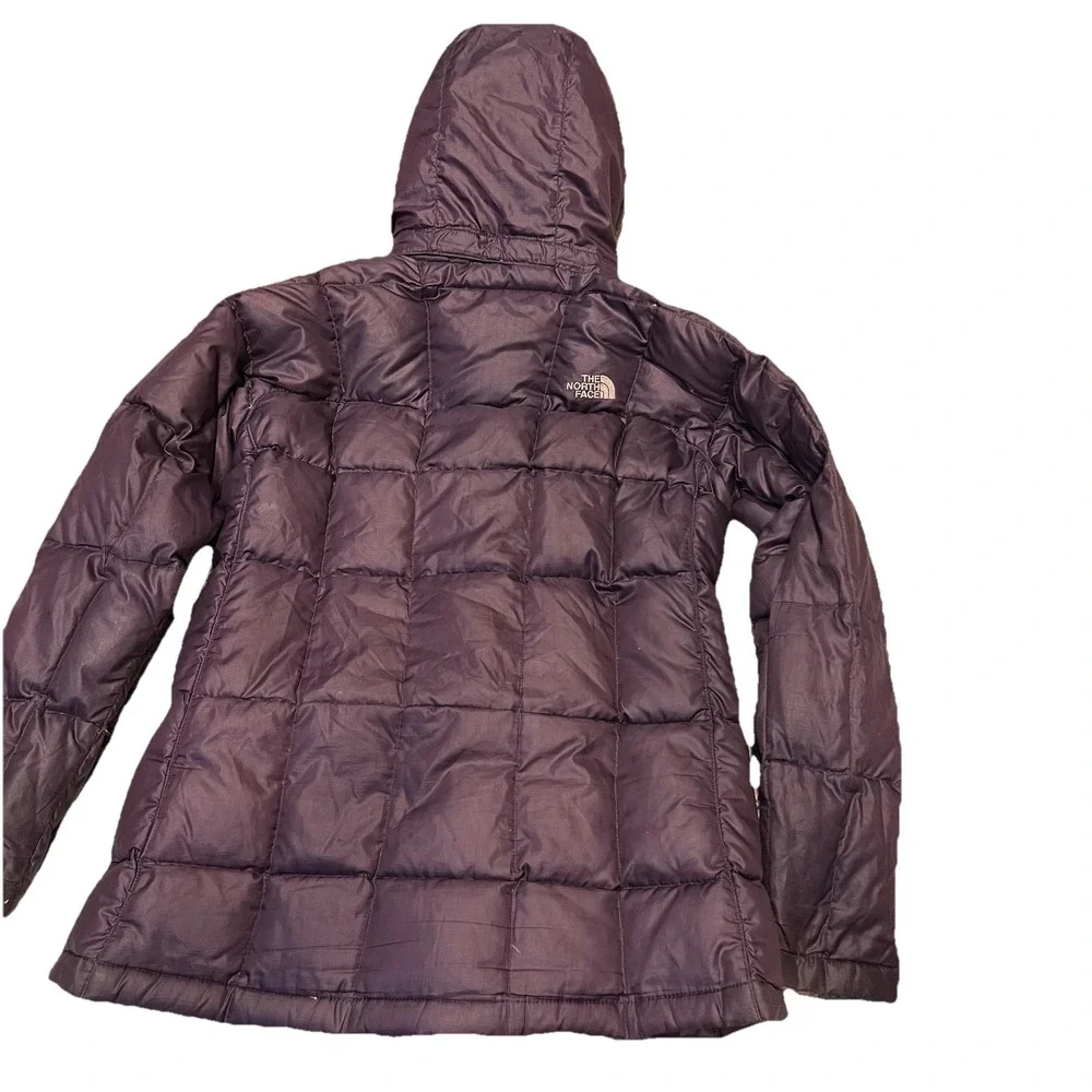 North Face Jacket Womens Medium Purple Hooded 600 Down Puffer Coat Winter Zip - Picture 2 of 12